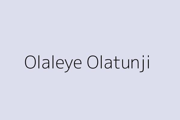 Olaleye Olatunji